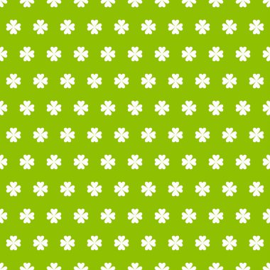 Aziz Patrick Günü geçmişi. Kusursuz yonca deseni. İrlanda sembolü. Vektör illüstrasyonu