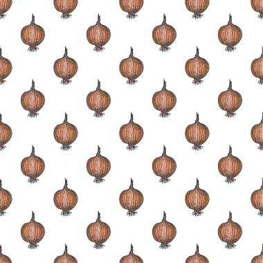 Soğan elle çizilmiş arka plan pürüzsüz desen. Klasik arka plan. Vektör