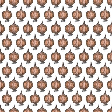 Soğan elle çizilmiş arka plan pürüzsüz desen. Klasik arka plan. Vektör