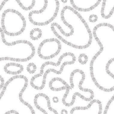 Elle çizilmiş çeşitli organik şekiller. Soyut modern trend vektör illüstrasyonu. Pul dokusu. Vektör