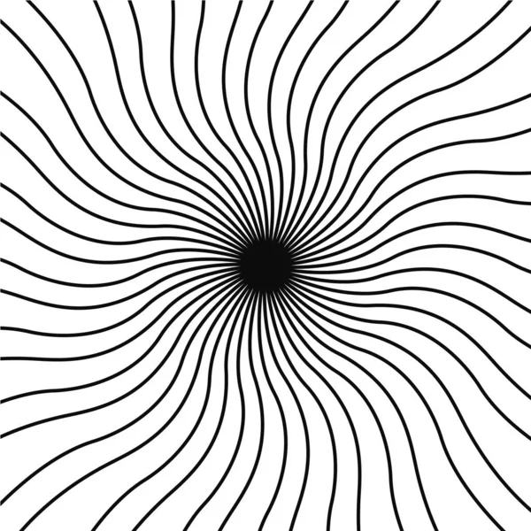 Desain vektor latar belakang ilusi spiral abstrak. Psychedelic striped hitam dan latar belakang putih. Pola hipnotis. Latar belakang gaya balok putih dan hitam. Ilustrasi vektor. - Stok Vektor