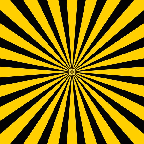 Soyut optik illüzyon arka plan vektör tasarımı. Psikedelik çizgili sarı ve siyah zemin. Hipnotik desen. Beyaz ve siyah ışın tarzı arka plan. Vektör illüstrasyonu.