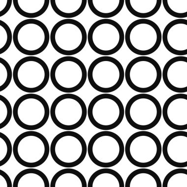 Halkalar, çizgilerden yapılmış yuvarlak şekiller. Doğrusal dairelerin ve halkaların kusursuz minimalist deseni. Vektör illüstrasyonu