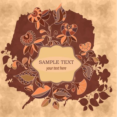 çiçekler davetiyeli. vektör çizim