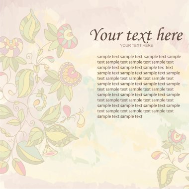 Renkli çiçek tebrik kartı, vektör