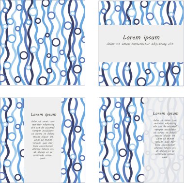 İş sanat için vektör şablon: klasör, kartvizit ve dalgalar arka plan üzerinde davet.