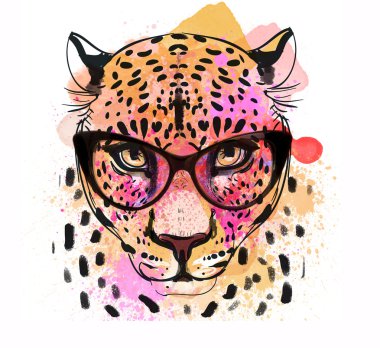 guepard karakter renkli portre