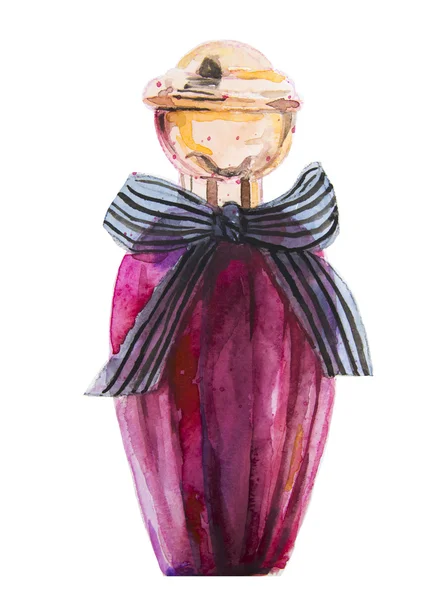 Akvarel lahvičku s parfémem — Stock fotografie