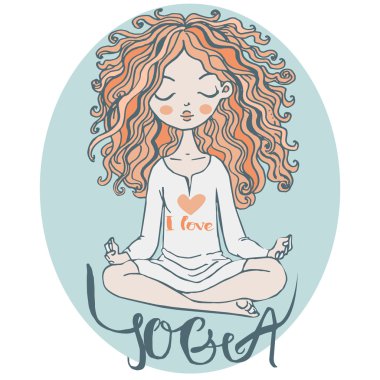 çizgi film kız yoga yapmak