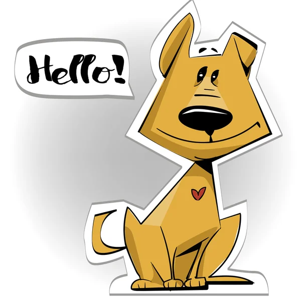 Lindo perrito de dibujos animados — Vector de stock