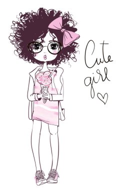 kabataslak sevimli yaz kız dondurma ile