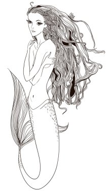 Beyaz arka planda ermaid