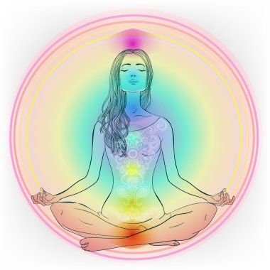 Beautiful Girl in Lotus pose clipart