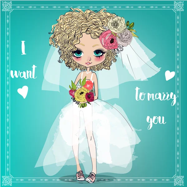 La jolie petite mariée — Image vectorielle