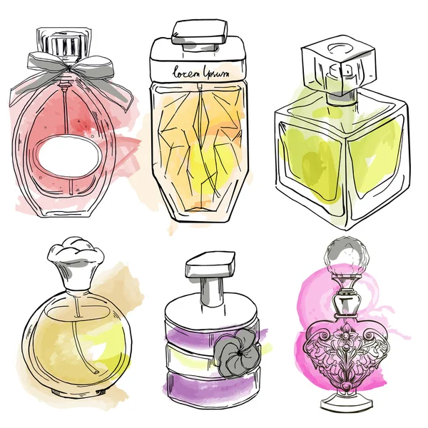 Conjunto com perfumes —  Vetores de Stock