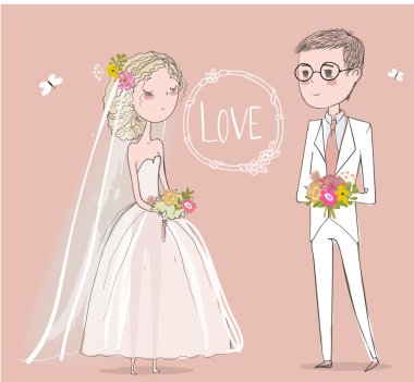 sevimli gelin ile damat