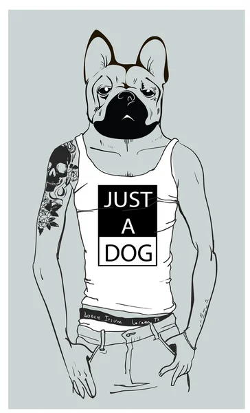 Leuke mode hipster hond — Stockvector