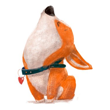 Beyaz arka planda şirin bir Corgi köpeği karakteri.