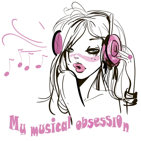Κορίτσι μουσικής — Διανυσματικό Αρχείο