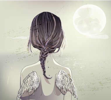 girl with wings clipart