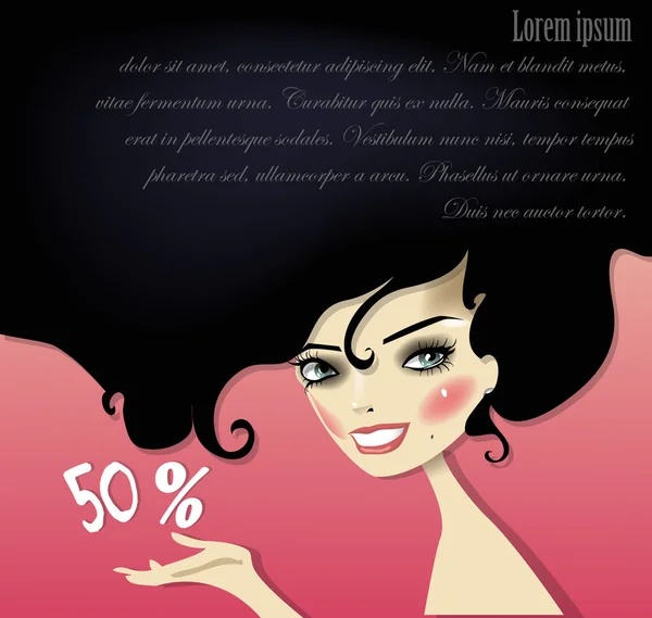 Mooie brunette meisje — Stockvector