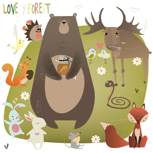 Animaux des forêts — Image vectorielle