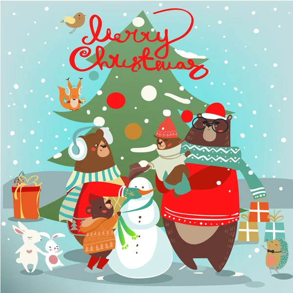 Χριστουγεννιάτικα ζώα — Διανυσματικό Αρχείο