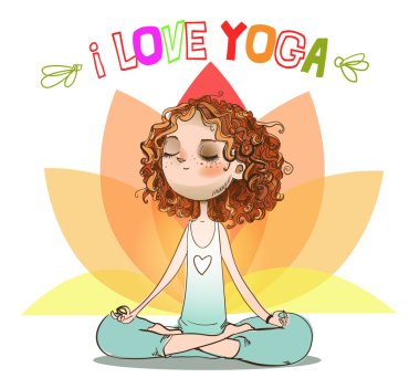 çizgi film kız yoga poz