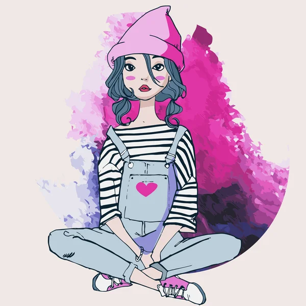 şapka ile şirin kız