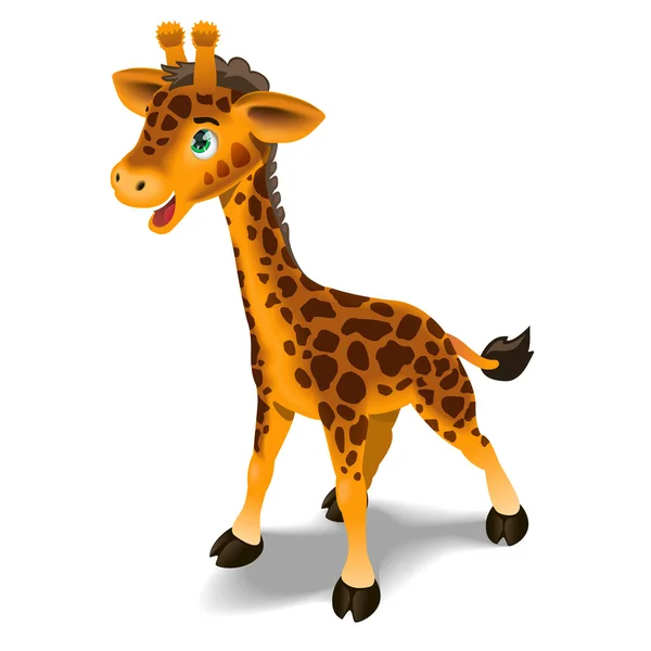 Lindo dibujo animado jirafa vector ilustración. — Vector de stock