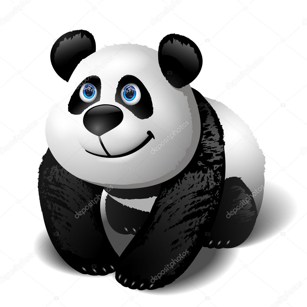 Cute cartoon panda vector illustration.