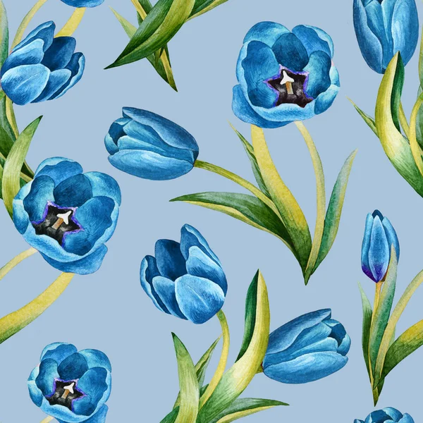 青い花とシームレスな壁紙 ストック写真 C Olies