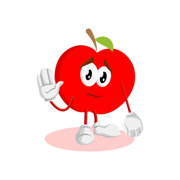 Simge pozu ve ifade tarzıyla Apple logo maskotu vektörü
