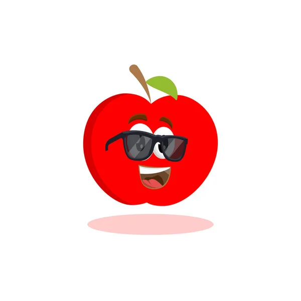 Simge pozu ve ifade tarzıyla Apple logo maskotu vektörü