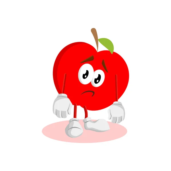 Simge pozu ve ifade tarzıyla Apple logo maskotu vektörü
