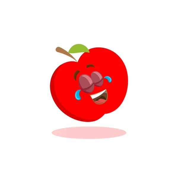 Simge pozu ve ifade tarzıyla Apple logo maskotu vektörü