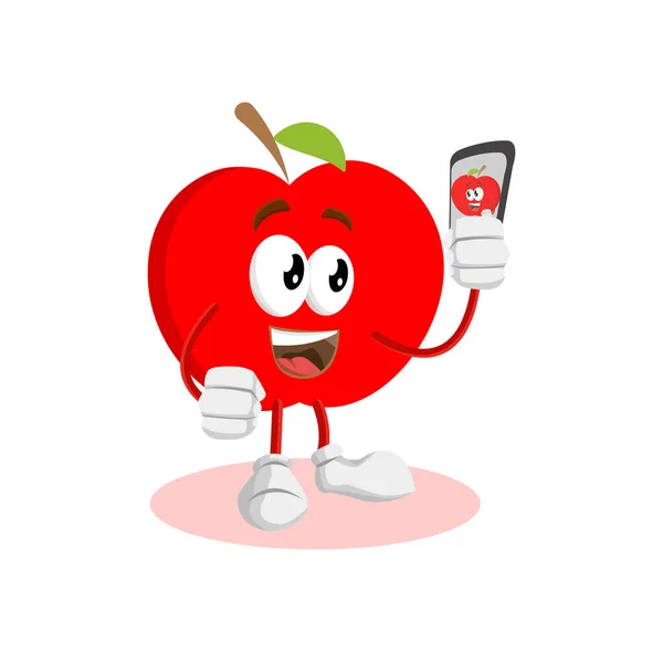 Simge pozu ve ifade tarzıyla Apple logo maskotu vektörü