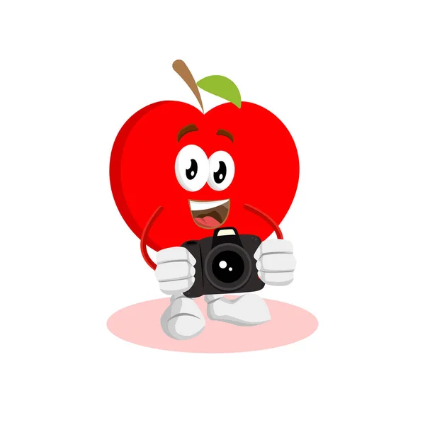 Simge pozu ve ifade tarzıyla Apple logo maskotu vektörü