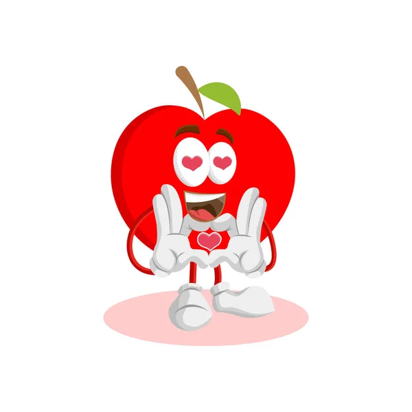 Simge pozu ve ifade tarzıyla Apple logo maskotu vektörü