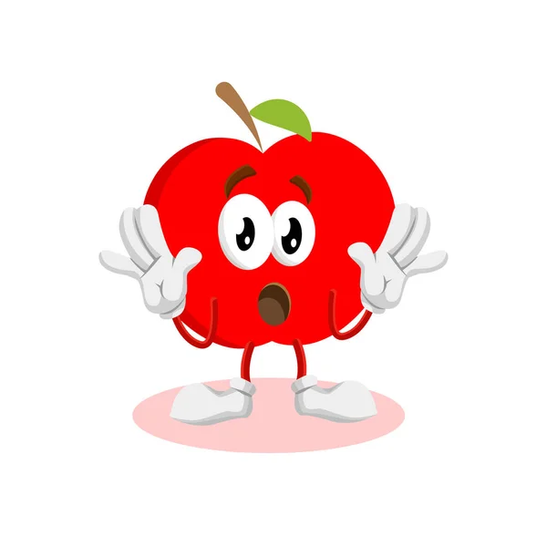 Simge pozu ve ifade tarzıyla Apple logo maskotu vektörü