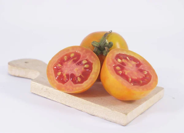 Primer Plano Tomate Fresco Con Fondo — Foto de Stock