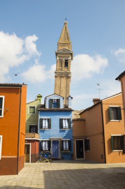 Renkli sokakları ve metreküp Burano Adası, Venedik Lagünü, İtalya