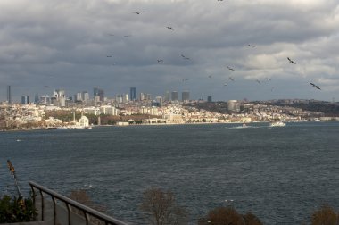 Biri Dolmabahçe Sarayı Istanbul dünyanın en görkemli saraylar. Boğaz manzarası.