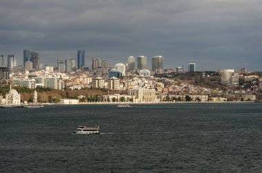 Biri Dolmabahçe Sarayı Istanbul dünyanın en görkemli saraylar. Boğaz manzarası.