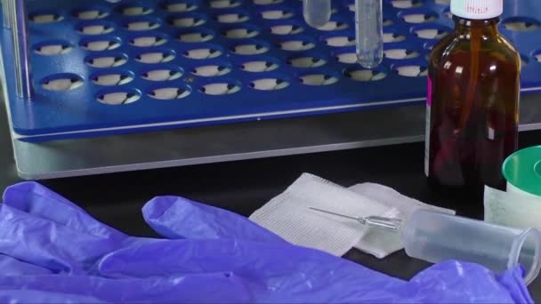 Zika virus concept footage with test tube — Stock Video