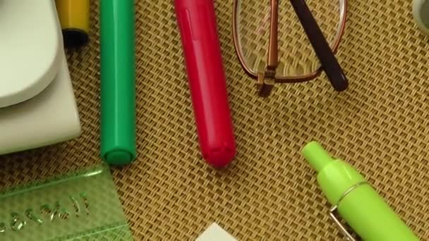 School and office supplies — Stock Video