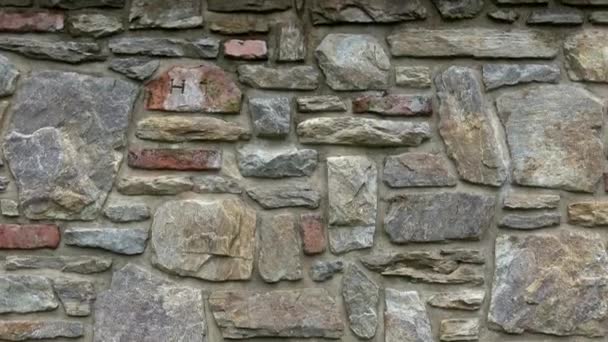 Masonry Wall Multicolored Stones Blocks — Stock Video