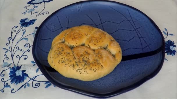 Close up of Home made buns with herbs — Stock Video