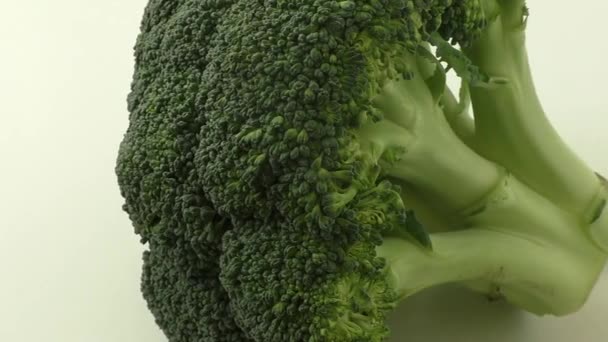 Брокколі овочі ізольовані на білому фоні — стокове відео