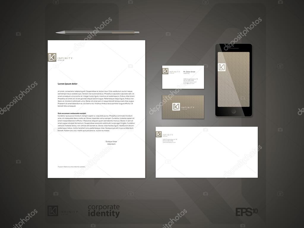 Elegant minimal style corporate identity templates set. Typographic letter  logo. Vector illustration.